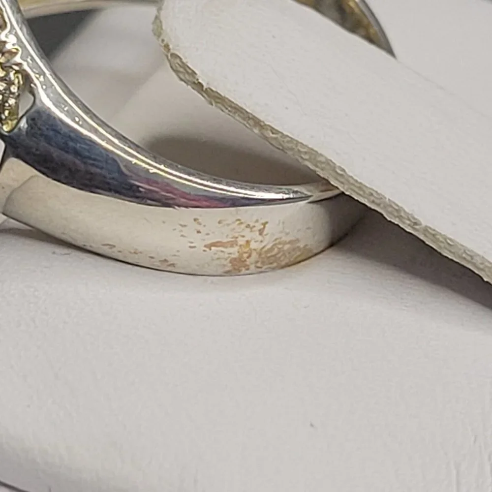 925 Silver Blue Opal Oval Shape Stone Fashion Dome Ring Filigree Size 8 1/2 - Picture 6 of 7